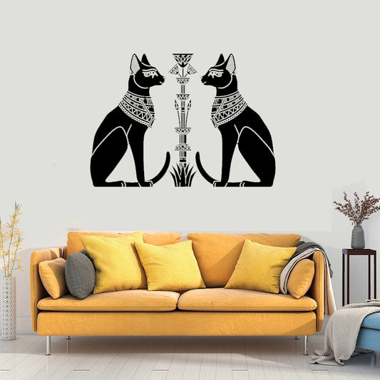 Ancient Egyptian God Egyptian Cat Fence Wall Sticker